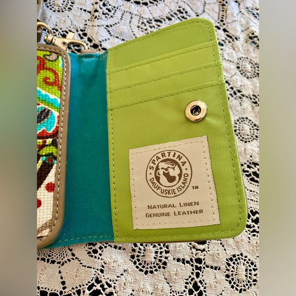 🔥Spartina Phone Wallet Linen & Leather Wristlet🔥 - Picture 4 of 12